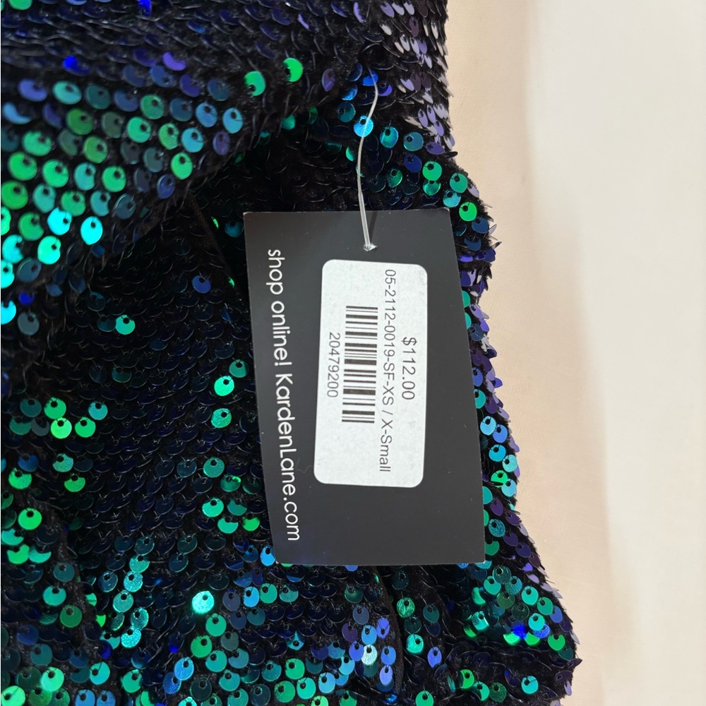 Sugarlips Sequin Dress with Blue and Green Sparkle - Picture 5 of 7